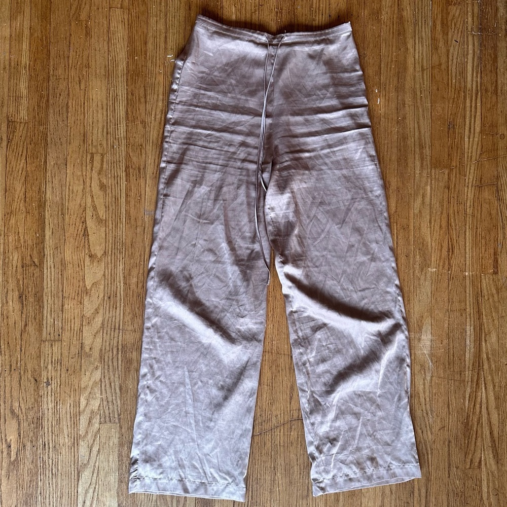 Zara Wide-Leg Silk Pants in Dusty Mauve